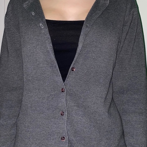 Grey T A I L O R cardigan sweater - Picture 3 of 4